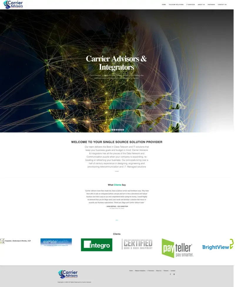 Carrier Advisors website